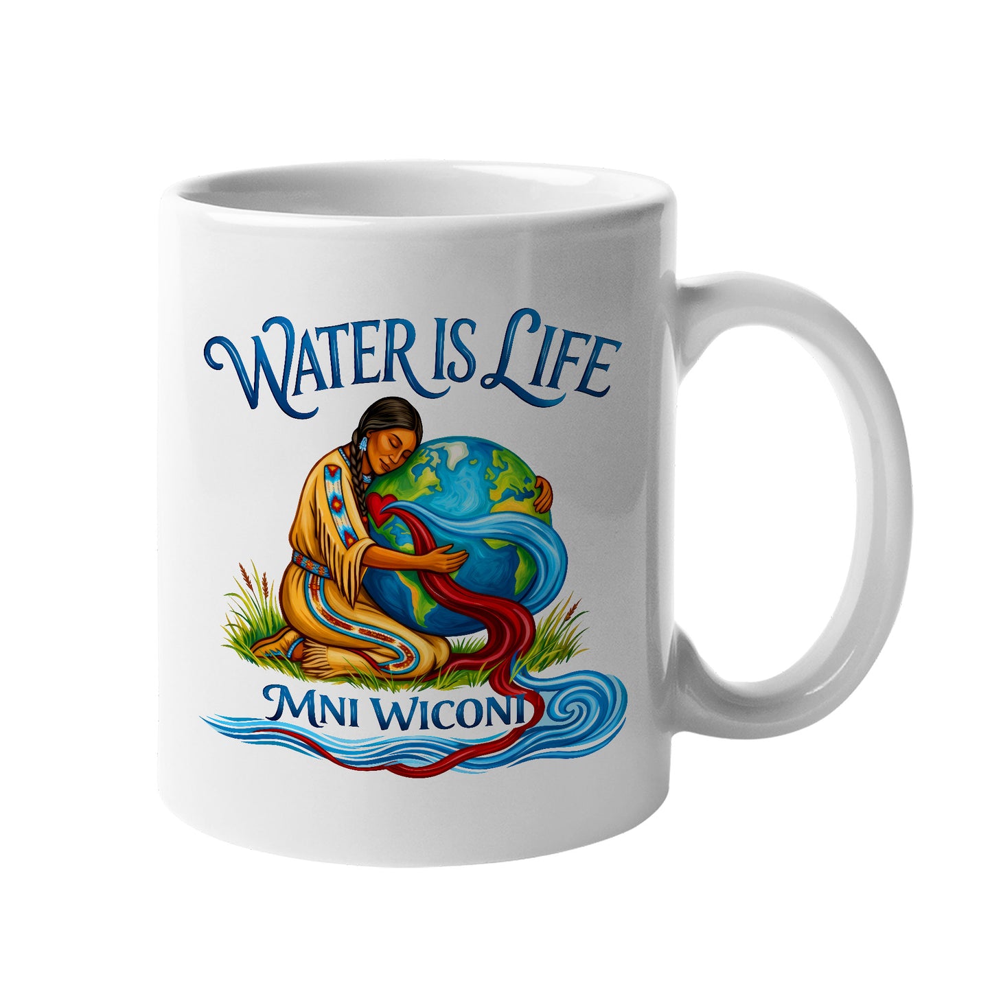 Water is Life Mini Wiconi Native American Earth - Ceramic Coffee Mug