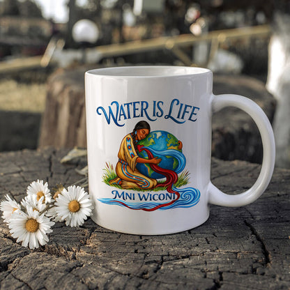 Water is Life Mini Wiconi Native American Earth - Ceramic Coffee Mug