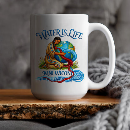 Water is Life Mini Wiconi Native American Earth - Ceramic Coffee Mug