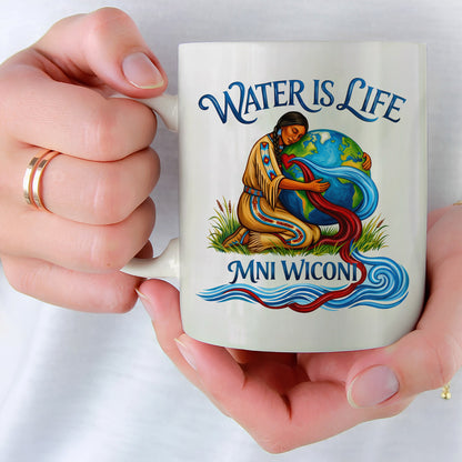 Water is Life Mini Wiconi Native American Earth - Ceramic Coffee Mug