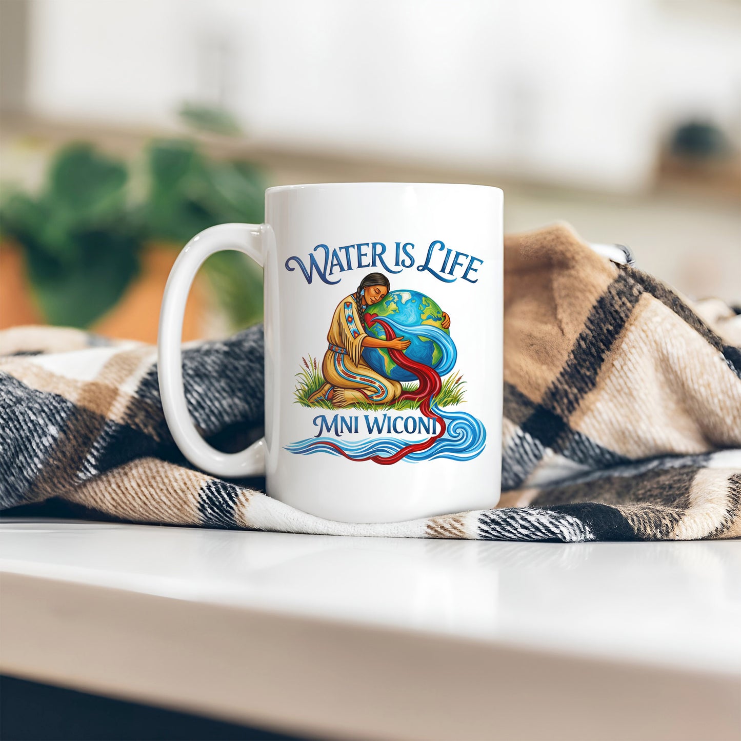 Water is Life Mini Wiconi Native American Earth - Ceramic Coffee Mug