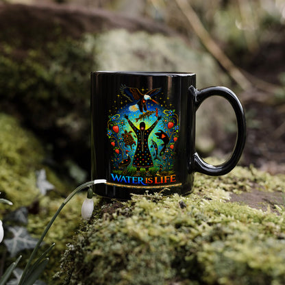 Water Is Life Native - Sacred Eagle Turtle Earth - Ceramic Coffee Mug