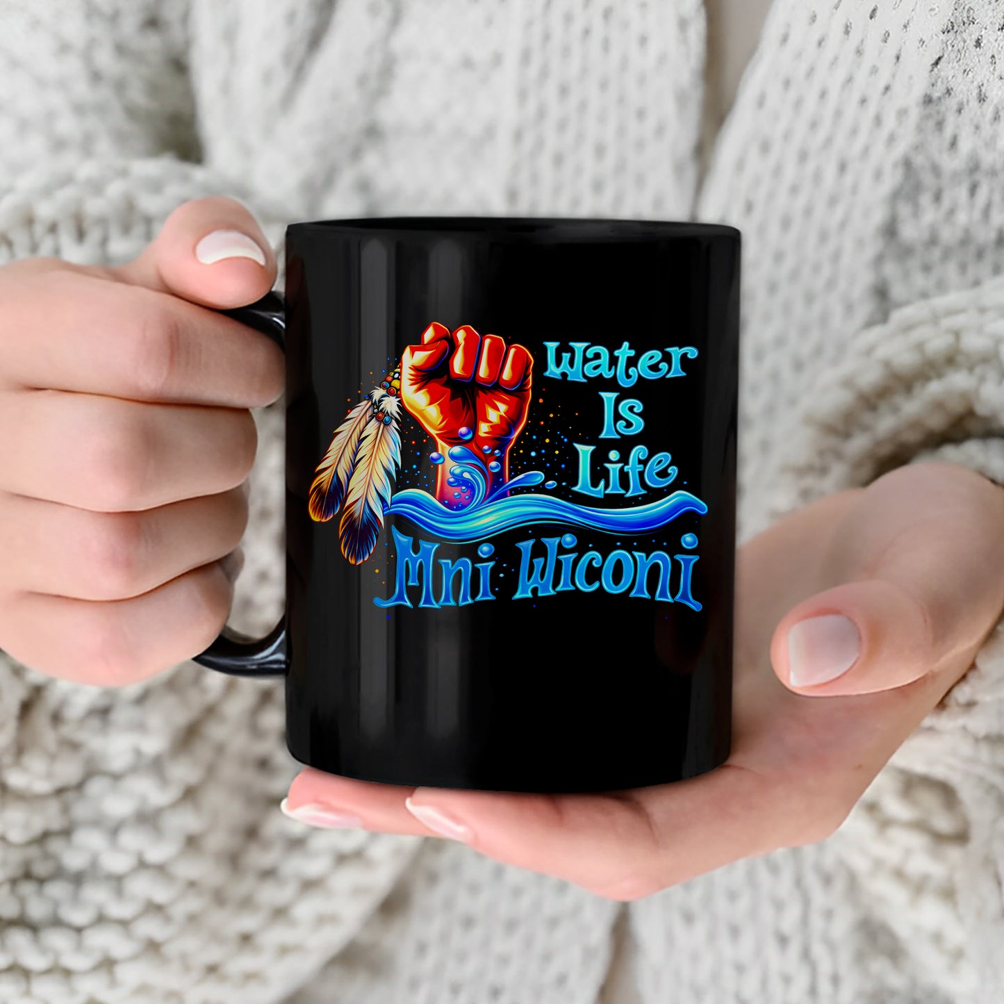 Water is Life Mini Wiconi Indigenous - Ceramic Coffee Mug