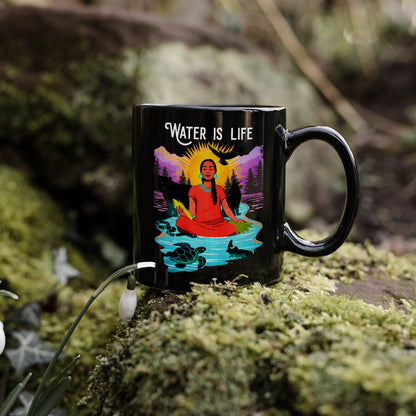 Water is Life Native American Woman - Ceramic Coffee Mug