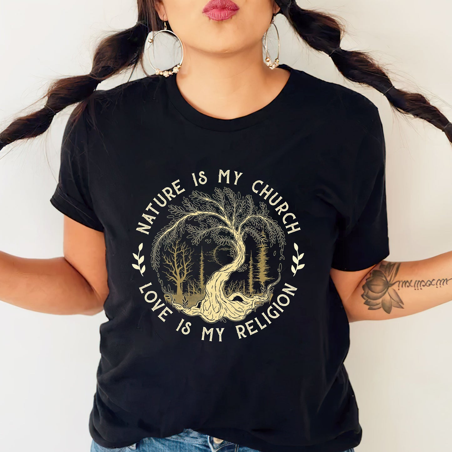 Nature Is My Church - Love Is My Religion Unisex T-Shirt/T-Shirt V-Neck/Hoodie/Sweatshirt