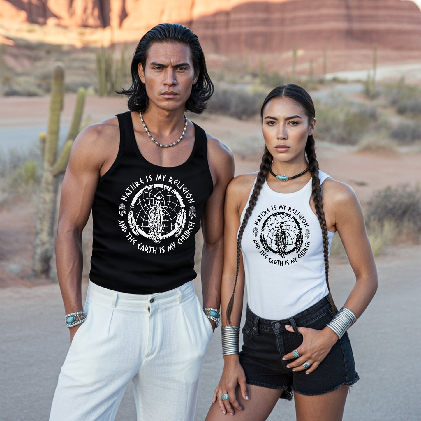 Nature Is My Religion, The Earth Is My Church - Dreamcatcher Unisex Tank Top