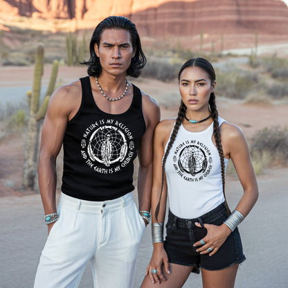 Nature Is My Religion, The Earth Is My Church - Dreamcatcher Unisex Tank Top
