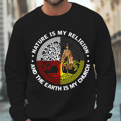 Nature & Earth Quote - Tree/Feather Wheel Graphic Unisex T-Shirt/T-Shirt V-Neck/Hoodie/Sweatshirt