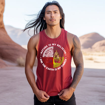 Nature & Earth Quote - Tree/Feather Wheel Graphic Unisex Tank Top