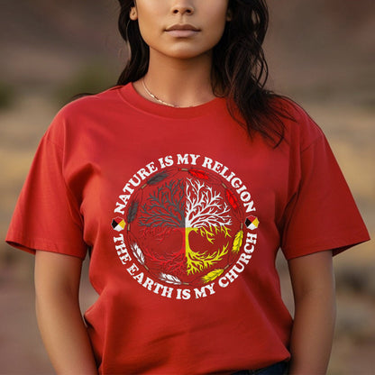Nature & Earth Quote - Tree/Feather Wheel Graphic Unisex T-Shirt/T-Shirt V-Neck/Hoodie/Sweatshirt