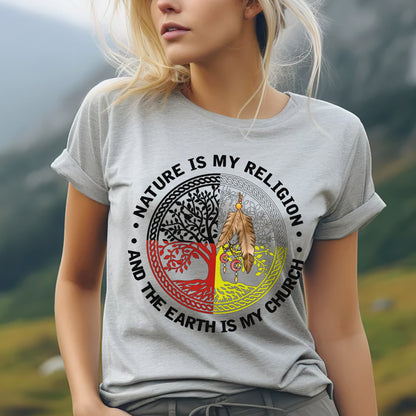 Nature & Earth Quote - Tree/Feather Wheel Graphic Unisex T-Shirt/T-Shirt V-Neck/Hoodie/Sweatshirt