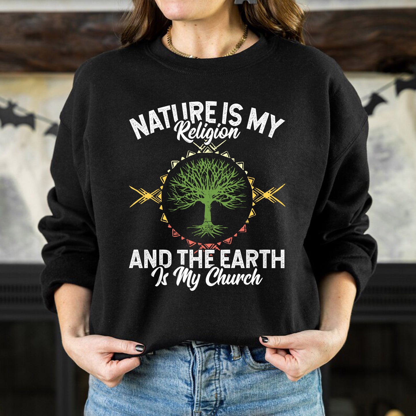 Nature Is My Religion And The Earth Is My Church Unisex T-Shirt/T-Shirt V-Neck/Hoodie/Sweatshirt