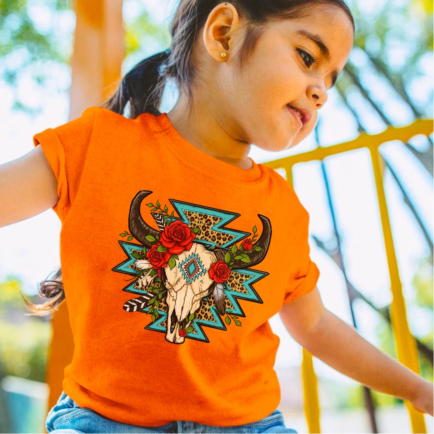 Every Child Matters Buffalo Skull Orange Shirt - Western Awareness Tee