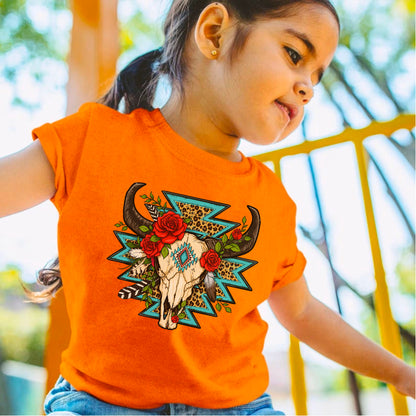 Every Child Matters Buffalo Skull Orange Shirt - Western Awareness Tee
