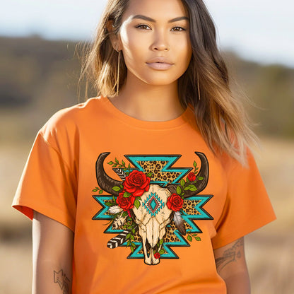 Every Child Matters Buffalo Skull Orange Shirt - Western Awareness Tee