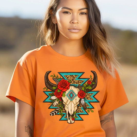 Every Child Matters Buffalo Skull Orange Shirt - Western Awareness Tee