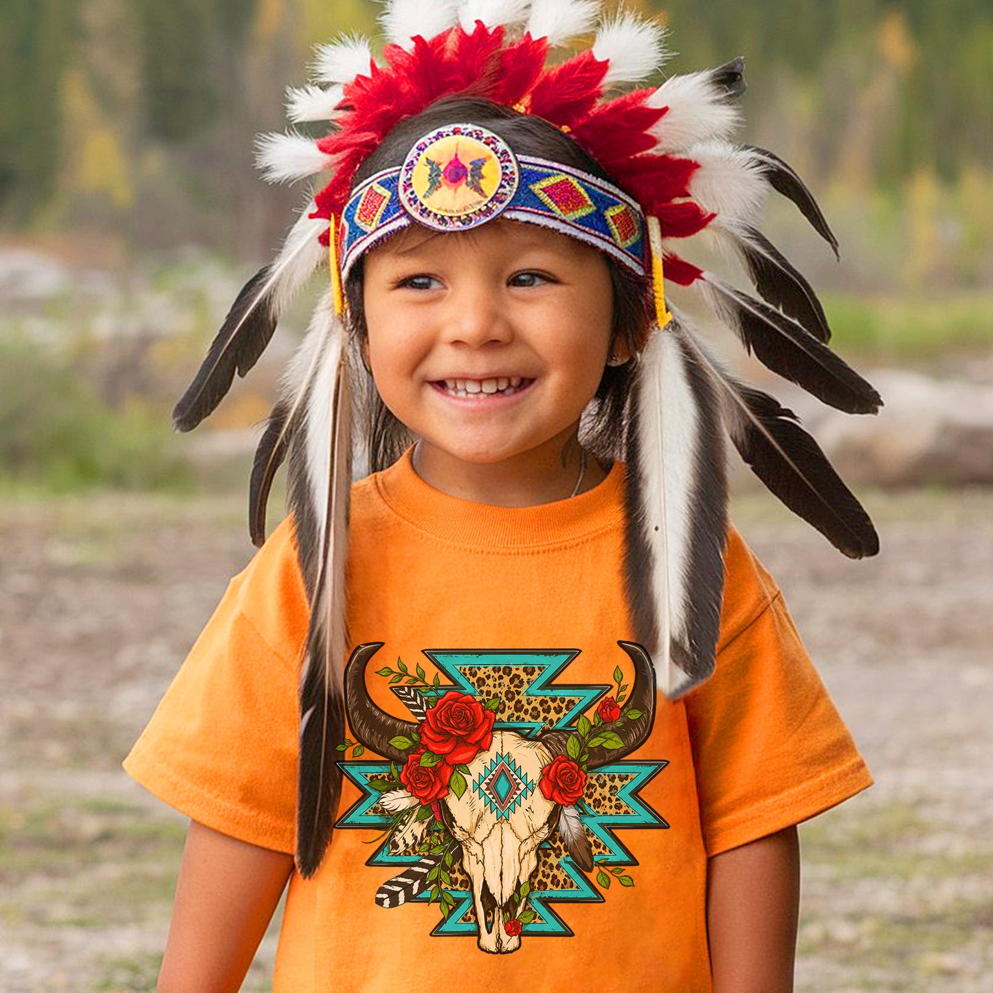 Every Child Matters Buffalo Skull Orange Shirt - Western Awareness Tee