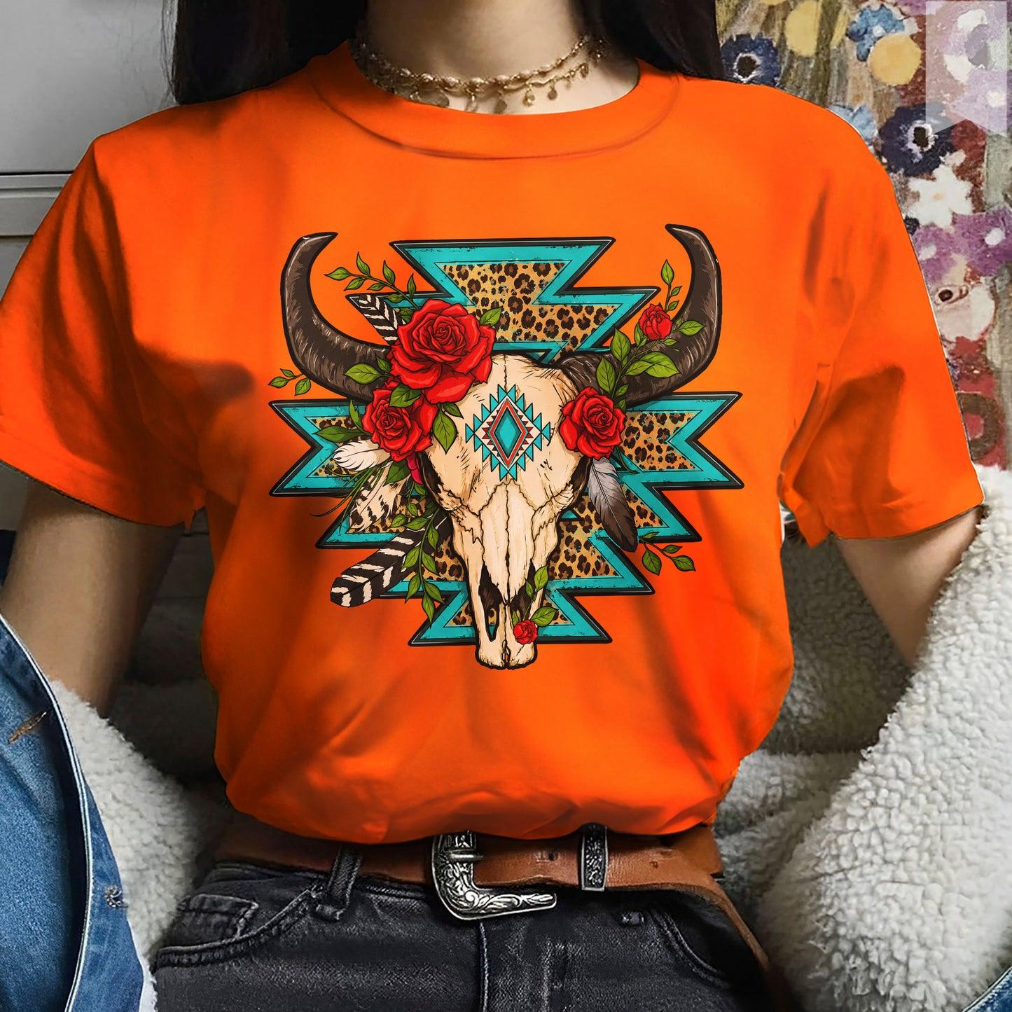 Every Child Matters Buffalo Skull Orange Shirt - Western Awareness Tee