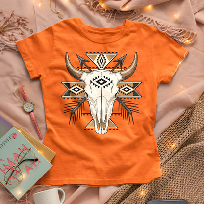 Every Child Matters Buffalo Skull Orange Shirt - Geometric Graphic Tee