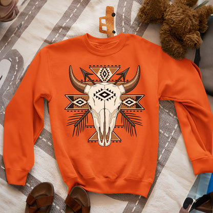 Every Child Matters Buffalo Skull Orange Shirt - Geometric Graphic Tee