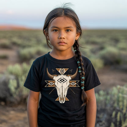 Every Child Matters Buffalo Skull Orange Shirt - Geometric Graphic Tee