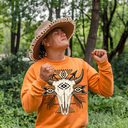 Every Child Matters Buffalo Skull Orange Shirt - Geometric Graphic Tee