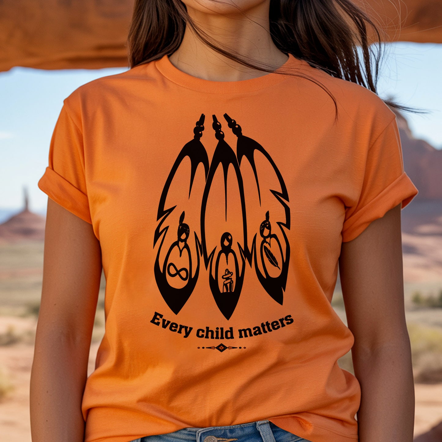 Every Child Matters Orange Shirt Day - Indigenous Awareness Feather Graphic Unisex T-shirt/Hoodie/Sweatshirt