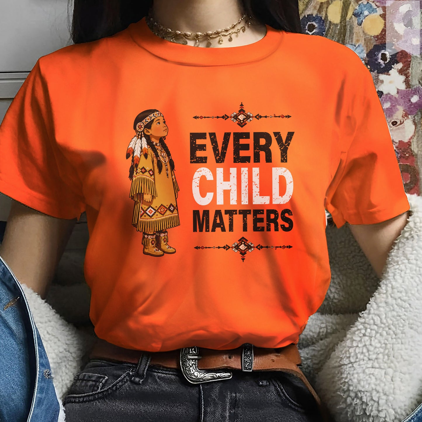 Every Child Matters Orange Shirt Day - Indigenous Girl Awareness Graphic Unisex T-shirt/Hoodie/Sweatshirt