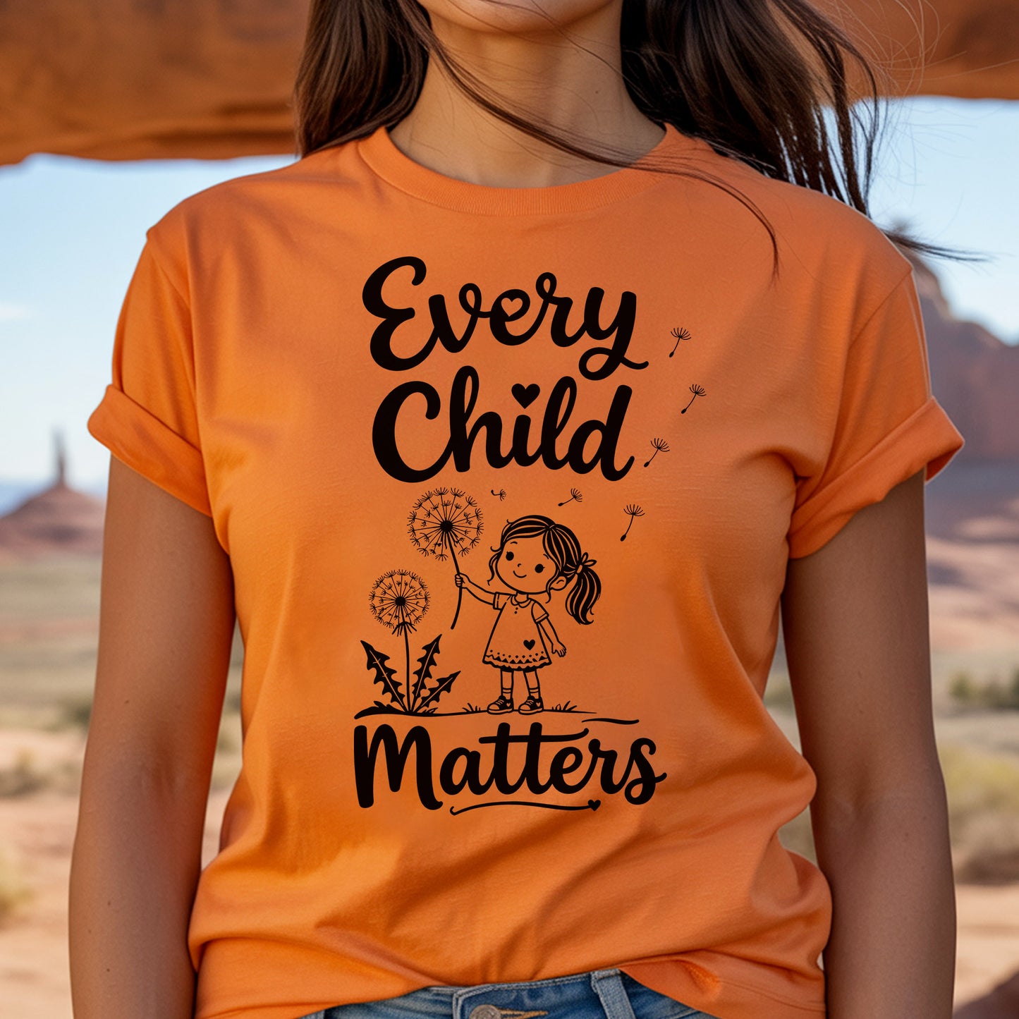 Every Child Matters Orange Shirt Day - Dandelion Girl Awareness Graphic Unisex T-shirt/Hoodie/Sweatshirt