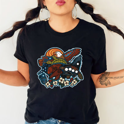 Indigenous Spirit Animals Unisex T-Shirt/T-Shirt V-Neck/Hoodie/Sweatshirt