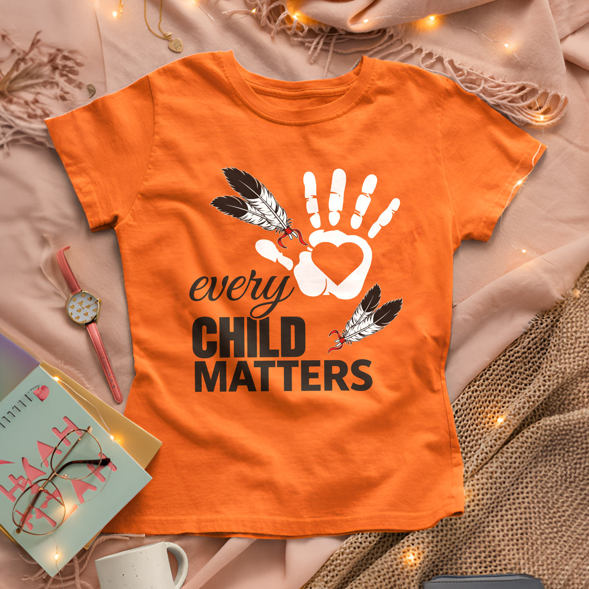 Every Child Matters Orange Shirt Day Feather Unisex T-shirt/Hoodie/Sweatshirt