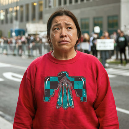 Thunderbird Protection Symbol – Turquoise Distressed Unisex T-Shirt/T-Shirt V-Neck/Hoodie/Sweatshirt