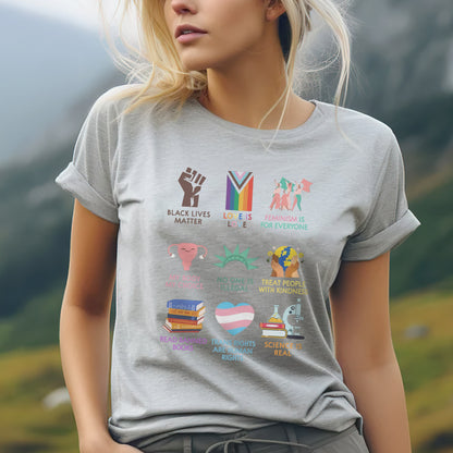 Human Rights & Science Is Real Graphic Unisex T-Shirt/T-Shirt V-Neck/Hoodie/Sweatshirt