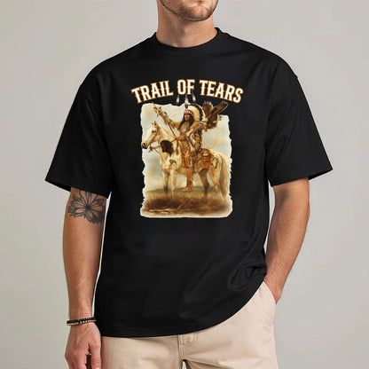 Trail of Tears Fine Art - Chief Raising Arms on Horseback Unisex T-Shirt/Hoodie/Sweatshirt