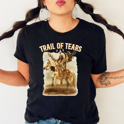 Trail of Tears Fine Art - Chief Raising Arms on Horseback Unisex T-Shirt/Hoodie/Sweatshirt