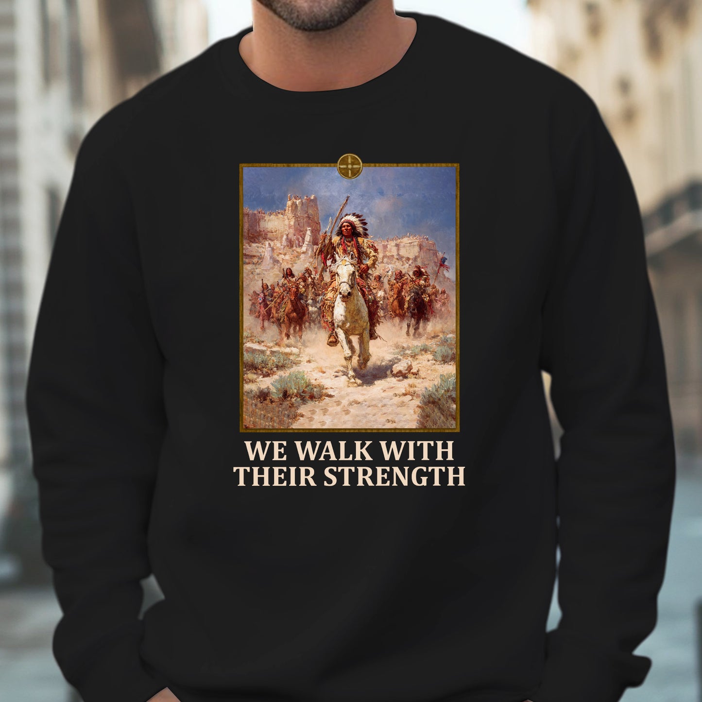Indigenous Resilience - Chief on White Horse Painting Unisex T-Shirt/Hoodie/Sweatshirt
