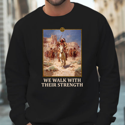 Indigenous Resilience - Chief on White Horse Painting Unisex T-Shirt/Hoodie/Sweatshirt