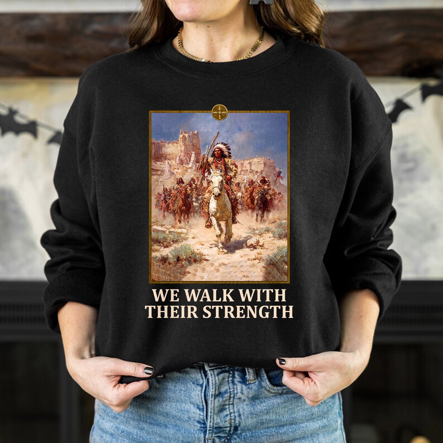 Indigenous Resilience - Chief on White Horse Painting Unisex T-Shirt/Hoodie/Sweatshirt