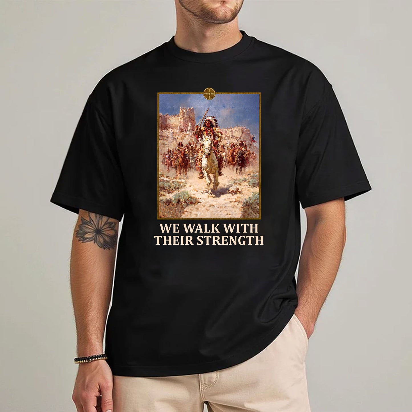Indigenous Resilience - Chief on White Horse Painting Unisex T-Shirt/Hoodie/Sweatshirt