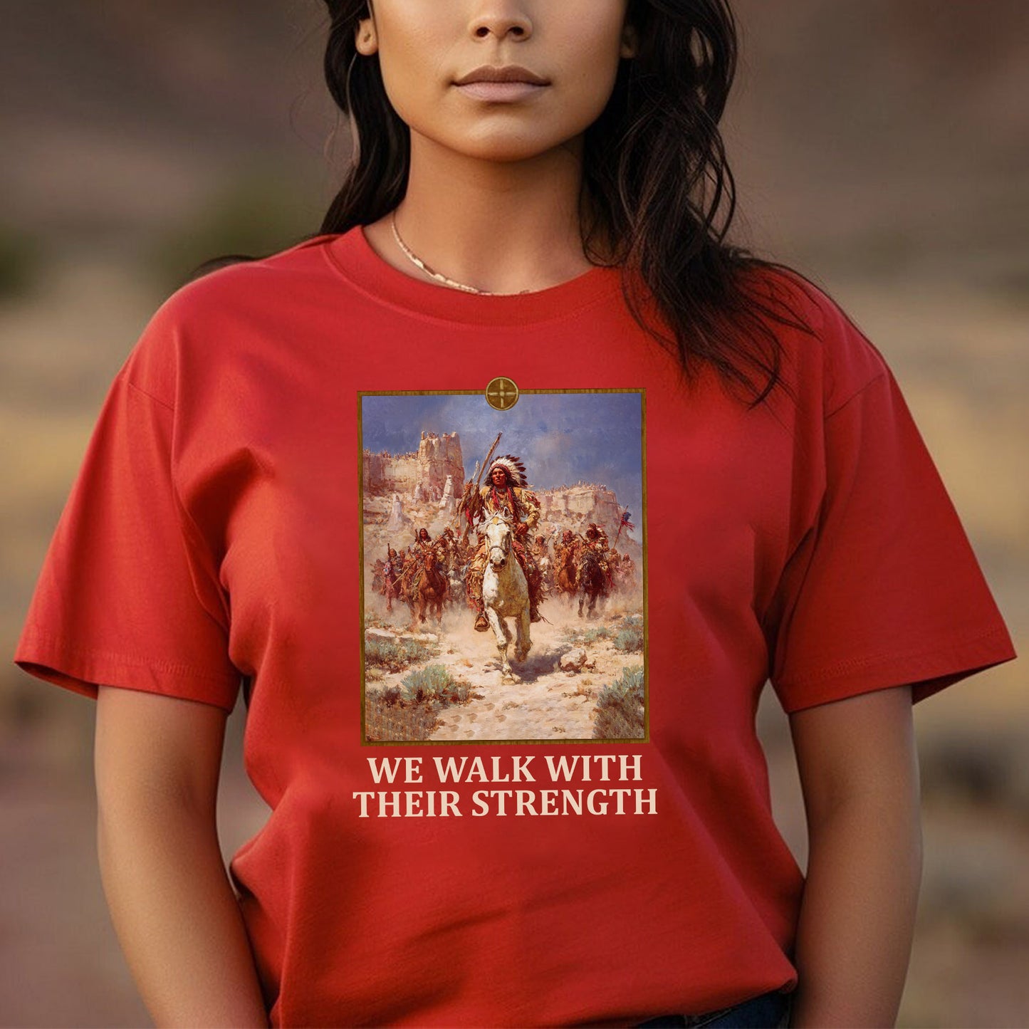 Indigenous Resilience - Chief on White Horse Painting Unisex T-Shirt/Hoodie/Sweatshirt