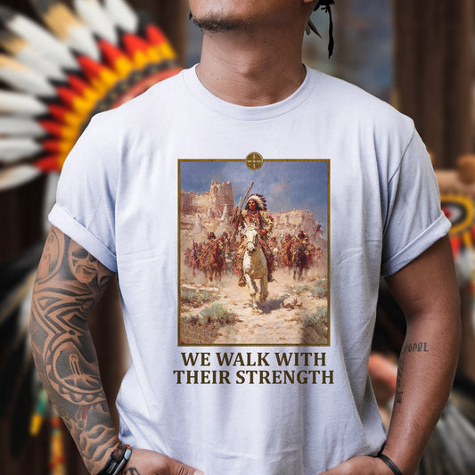 Indigenous Resilience - Chief on White Horse Painting Unisex T-Shirt/Hoodie/Sweatshirt