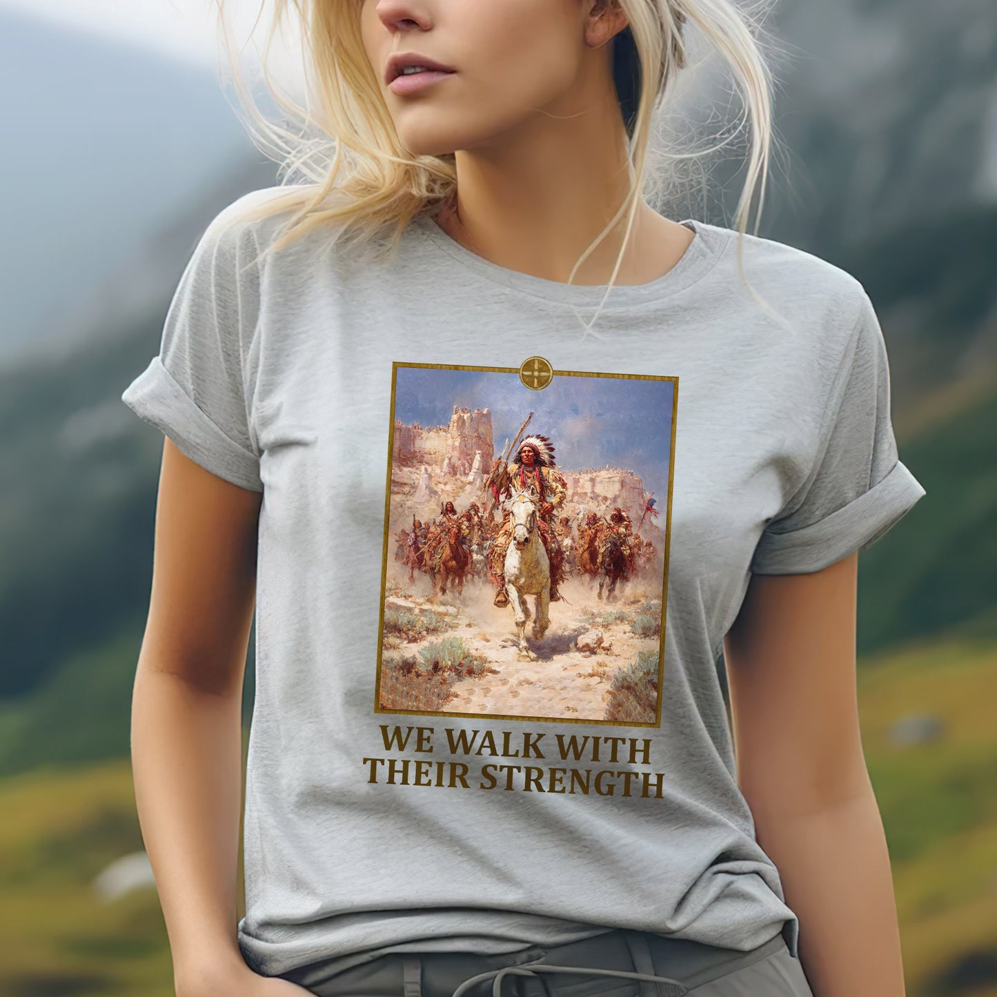Indigenous Resilience - Chief on White Horse Painting Unisex T-Shirt/Hoodie/Sweatshirt