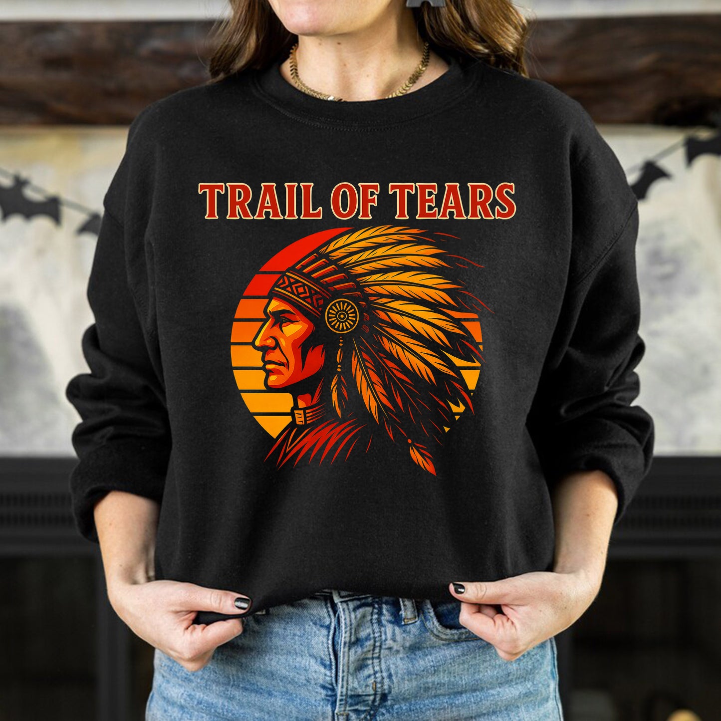 Trail of Tears Chief Headdress Graphic Vintage Style Unisex T-Shirt/Hoodie/Sweatshirt