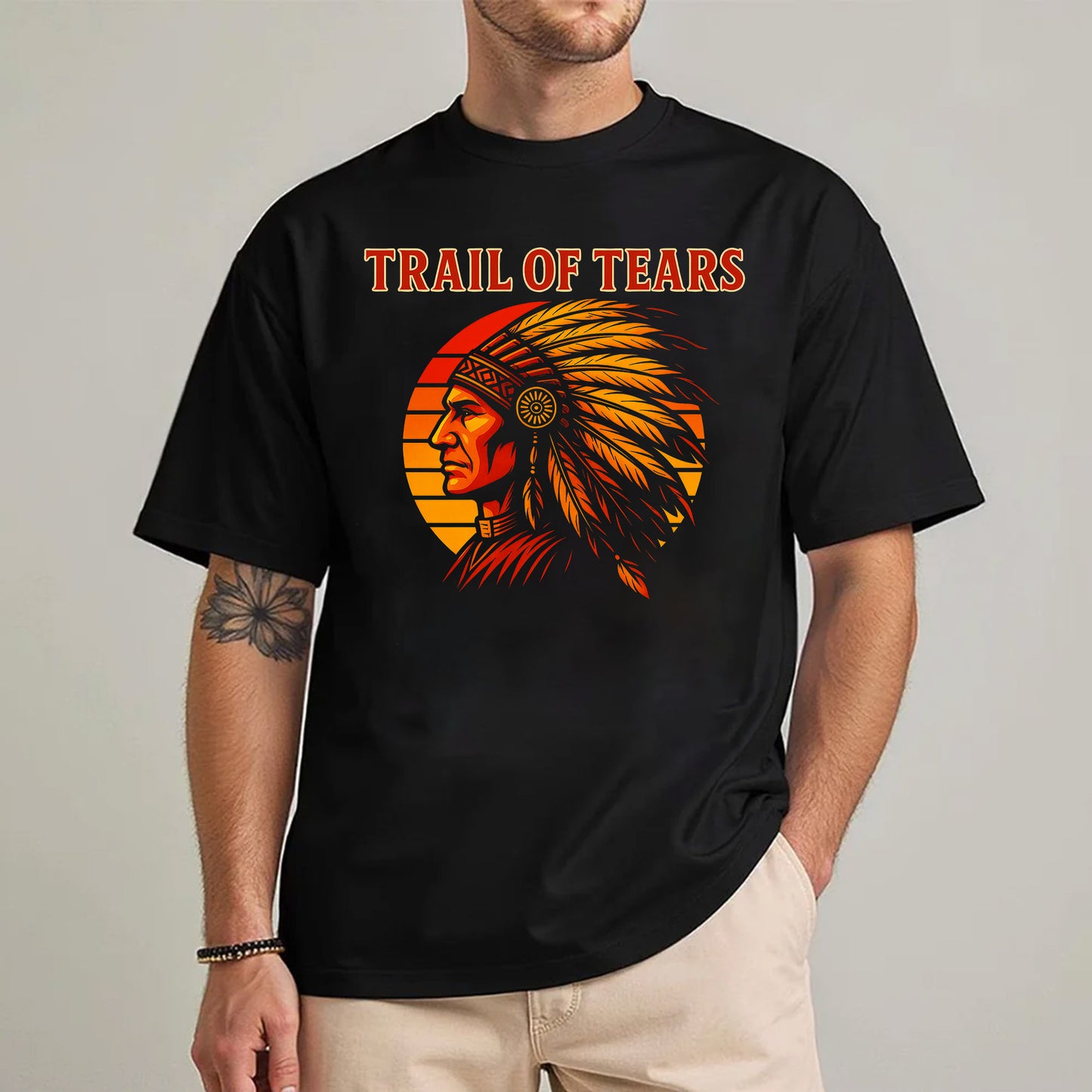 Trail of Tears Chief Headdress Graphic Vintage Style Unisex T-Shirt/Hoodie/Sweatshirt