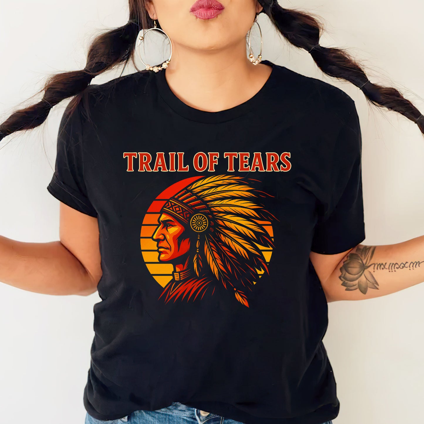 Trail of Tears Chief Headdress Graphic Vintage Style Unisex T-Shirt/Hoodie/Sweatshirt