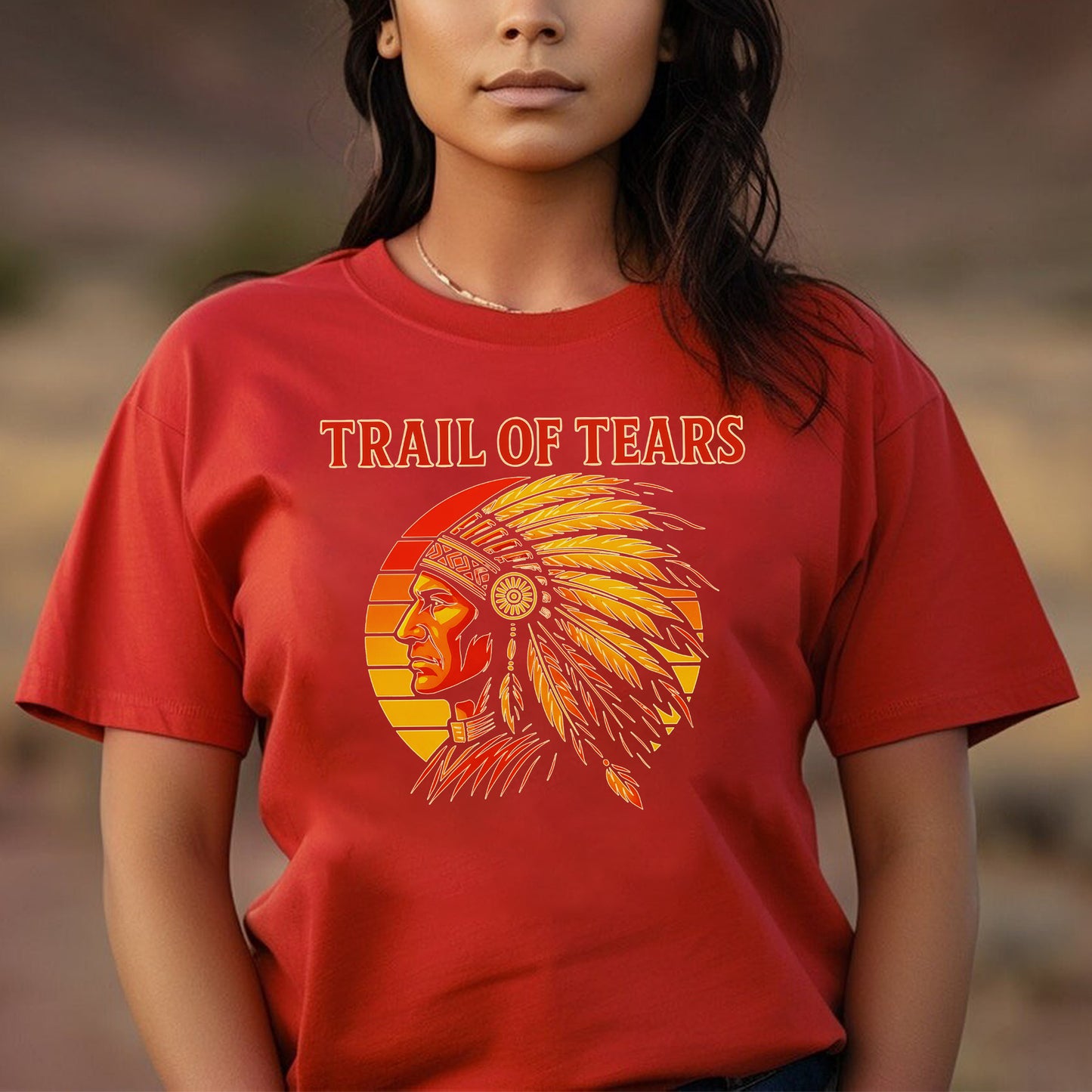 Trail of Tears Chief Headdress Graphic Vintage Style Unisex T-Shirt/Hoodie/Sweatshirt