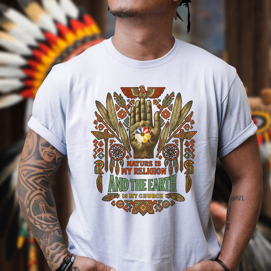 Native American Sacred Earth Dreamcatcher & Feather Tribal Art Unisex T-Shirt/T-Shirt V-Neck/Hoodie/Sweatshirt