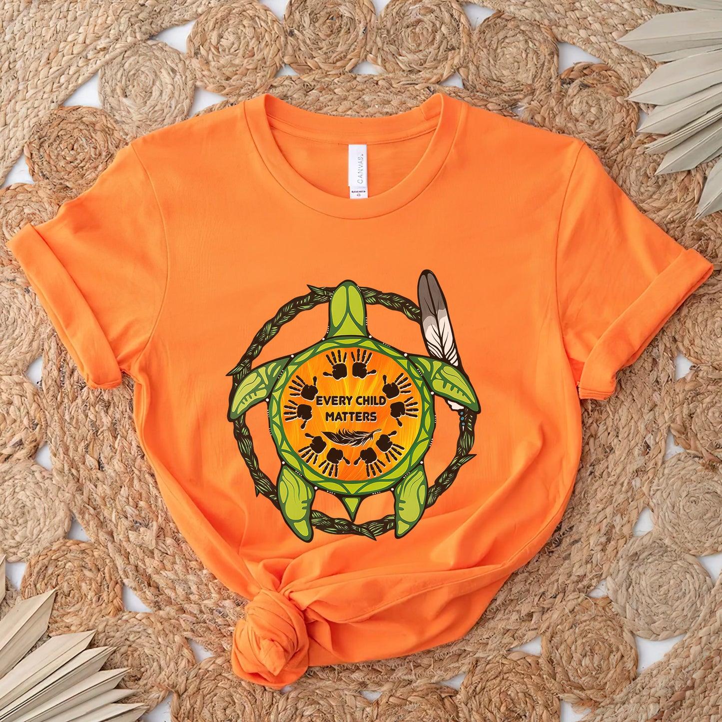 Every Child Matters - Turtle & Feather Orange Unisex T-Shirt/Hoodie/Sweatshirt