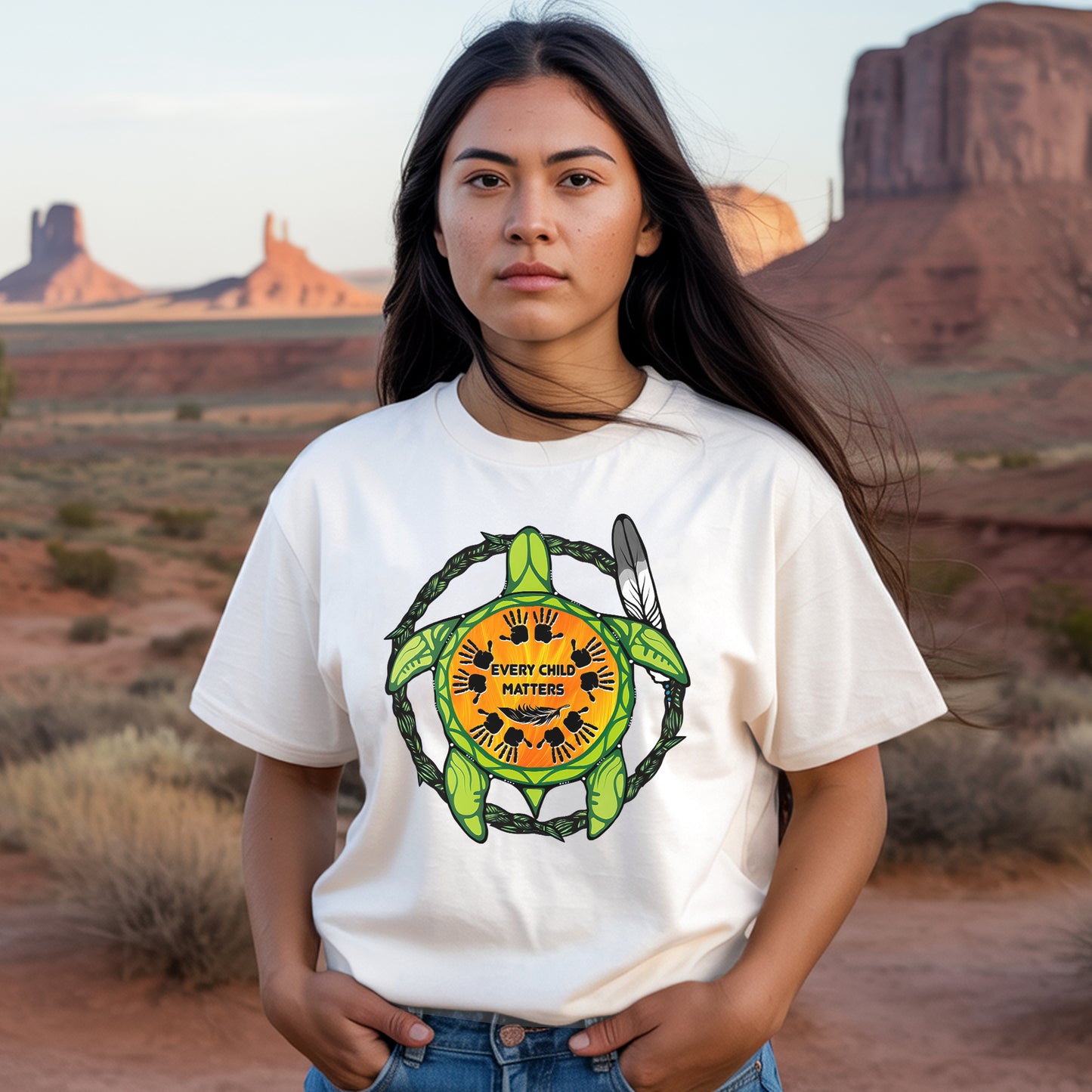 Every Child Matters - Turtle & Feather Orange Unisex T-Shirt/Hoodie/Sweatshirt