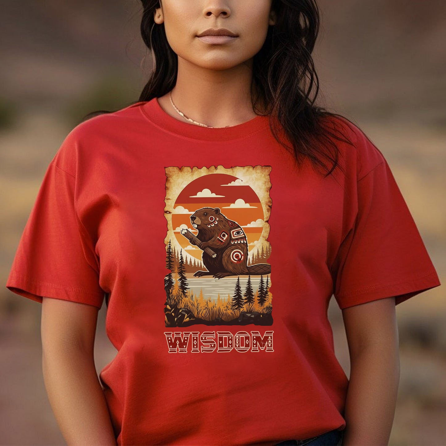 The Seven Sacred Laws Animal - Beaver Native American Unisex T-shirt/T-shirt V-neck/Hoodie/Sweatshirt